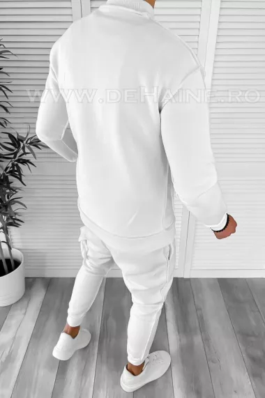 Trening barbati pantaloni + hanorac alb K156 56-1